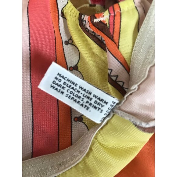 Vtg Emilio Pucci For Formfit Rogers Pantie's Saks Fifth Avenue Orange Abstract - Picture 5 of 7